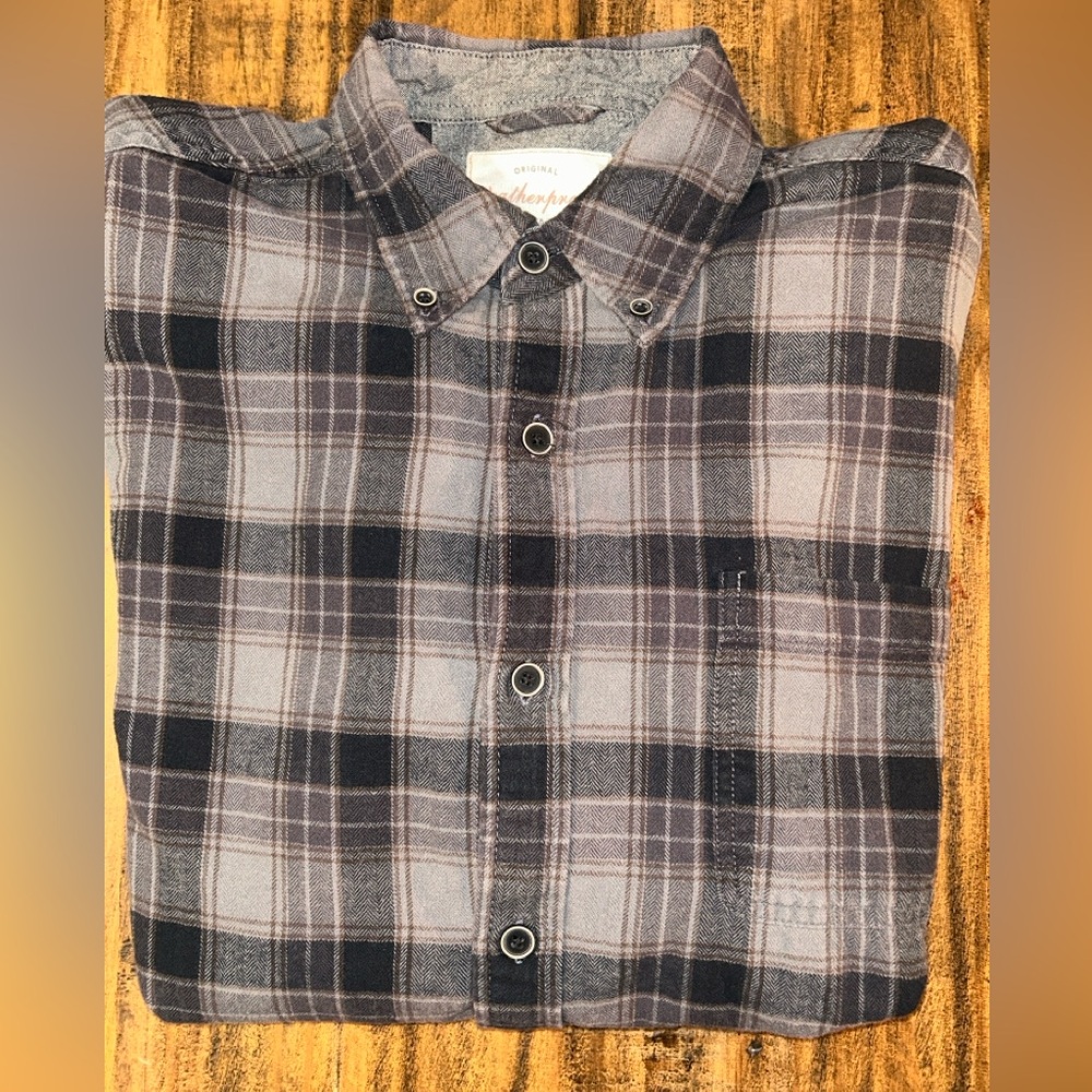 Weatherproof Men's XL Flannel Plaid Button-Up Long Sleeve Shirt